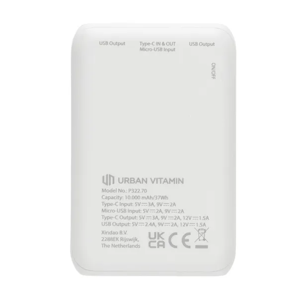  Urban Vitamin Alameda PD prijenosna baterija - 18 W, 10 000 mAh - Urban Vitamin Bijela