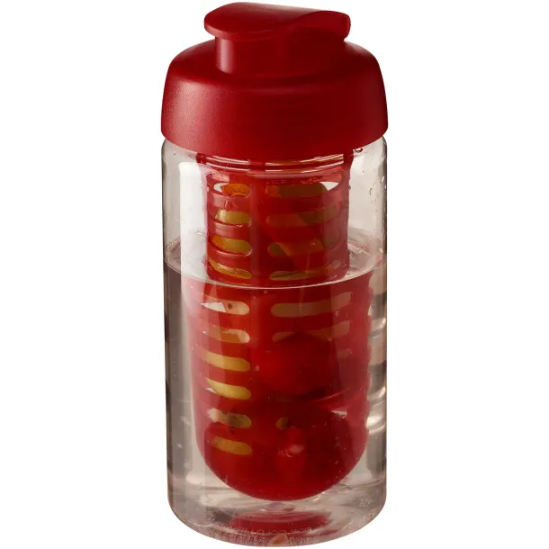 H2O Bop® 500 ml flip lid sport bottle & infuser White Red