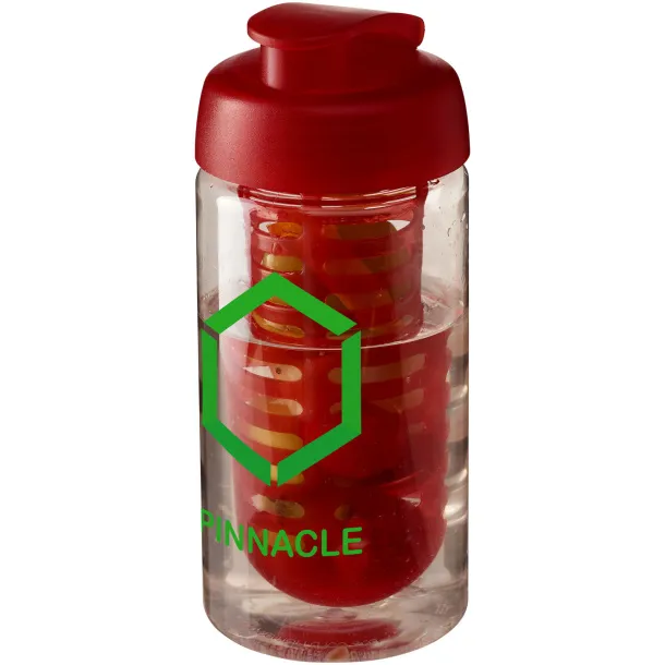 H2O Bop® 500 ml flip lid sport bottle & infuser White Red