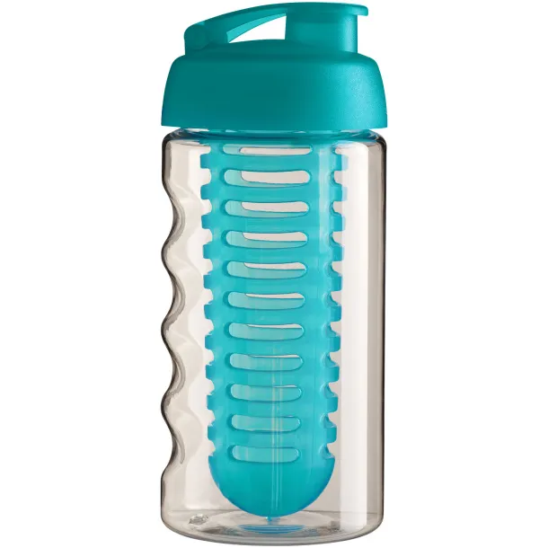 H2O Bop® 500 ml flip lid sport bottle & infuser White Aqua blue