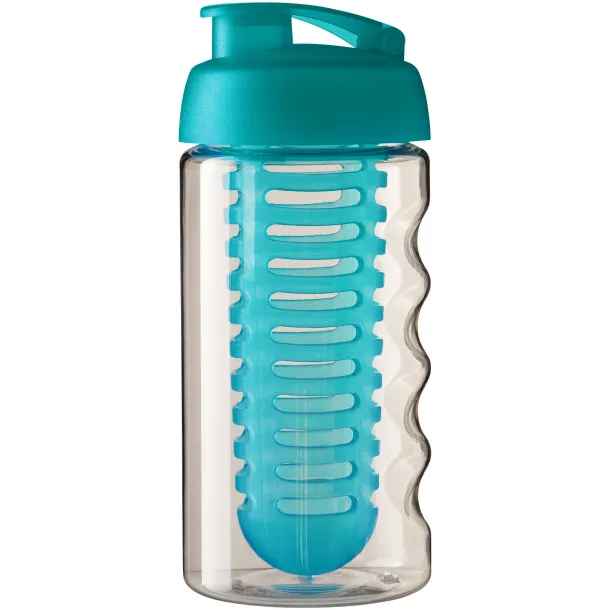 H2O Bop® 500 ml flip lid sport bottle & infuser White Aqua blue