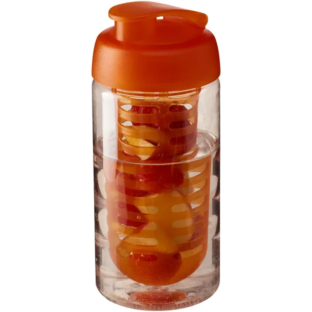 H2O Bop® 500 ml flip lid sport bottle & infuser White Orange