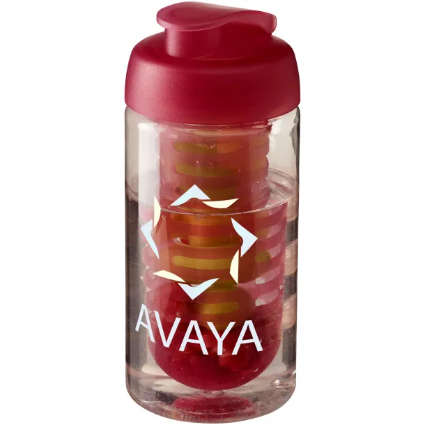H2O Bop® 500 ml flip lid sport bottle & infuser White Transparent pink