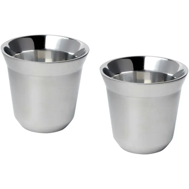 Duo set espresso šalica od RCS nehrđajućeg čelika, 80 ml Srebrna
