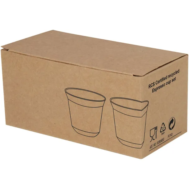 Duo set espresso šalica od RCS nehrđajućeg čelika, 80 ml Solid black