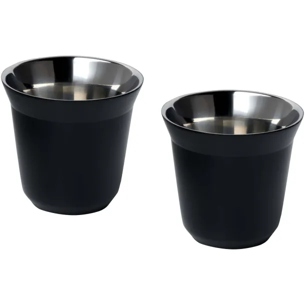 Duo set espresso šalica od RCS nehrđajućeg čelika, 80 ml Solid black