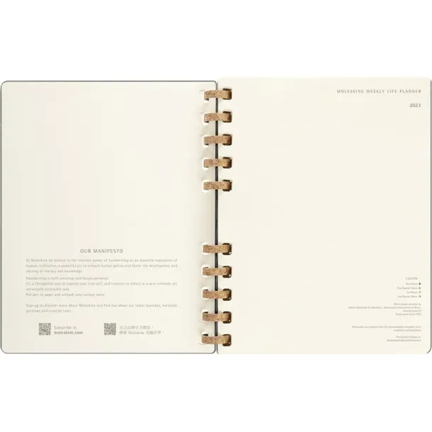  MOLESKINE godišnji spiralni planer black
