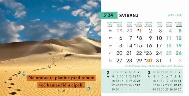  "MOTIVACIJSKI" 13 list., dim: 20,5x14,5 cm, stolni kalendar, koverta, P/100 Color