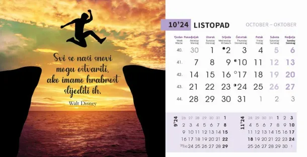  "MOTIVACIJSKI" 13 sheets, format: 20,5x14,5 cm, desk calendar, envelope, P/50 Color