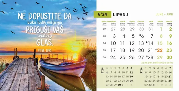  "MOTIVACIJSKI" 13 sheets, format: 20,5x14,5 cm, desk calendar, envelope, P/50 Color