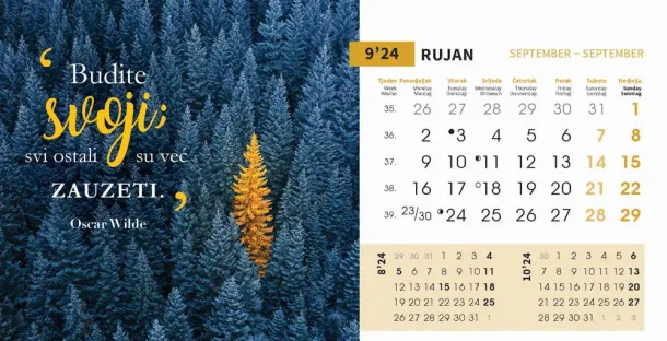  "MOTIVACIJSKI" 13 sheets, format: 20,5x14,5 cm, desk calendar, envelope, P/50 Color