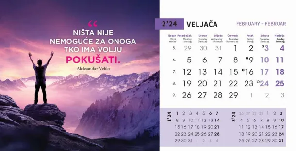  "MOTIVACIJSKI" 13 list., dim: 20,5x14,5 cm, stolni kalendar, koverta, P/100 Color
