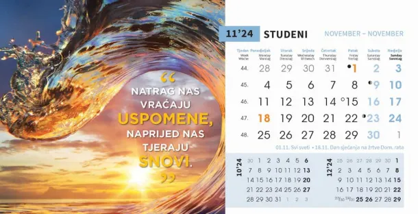  "MOTIVACIJSKI" 13 list., dim: 20,5x14,5 cm, stolni kalendar, koverta, P/100 Color