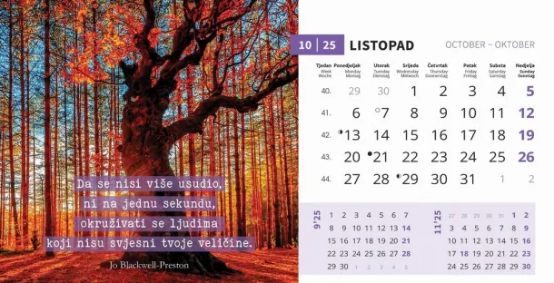  "MOTIVACIJSKI" 13 list., dim: 20,5x14,5 cm, stolni kalendar, koverta, P/100 Color