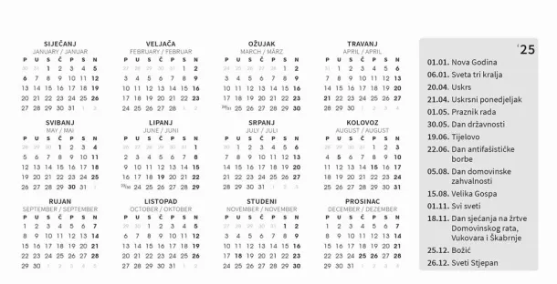  "MOTIVACIJSKI" 13 sheets, format: 20,5x14,5 cm, desk calendar, envelope, P/50 Color