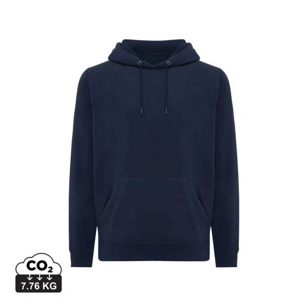  Iqoniq Trivor recycled polyester microfleece hoodie, storm grey - iqoniq blue 