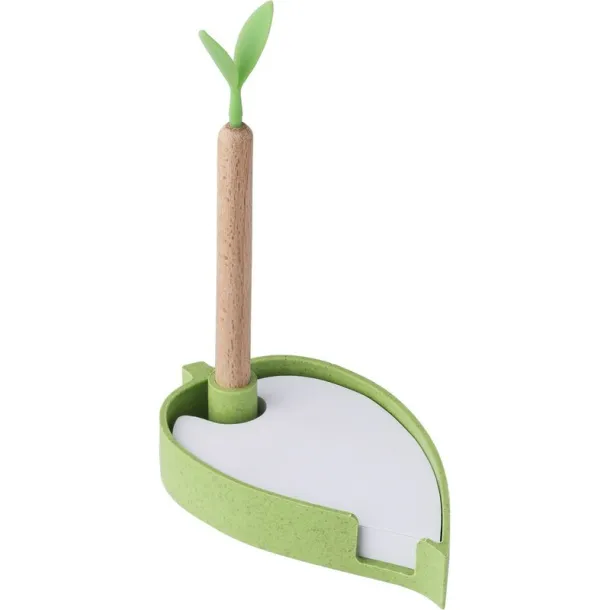  Wheat straw memo holder "leaf", ball pen 45533C
