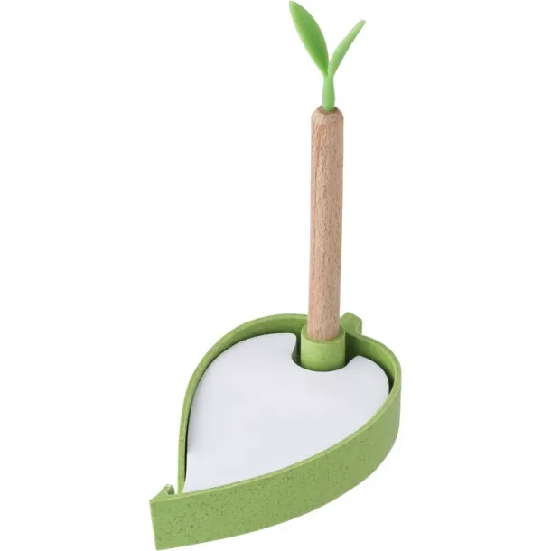  Wheat straw memo holder "leaf", ball pen 45533C