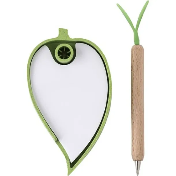  Wheat straw memo holder "leaf", ball pen 45533C
