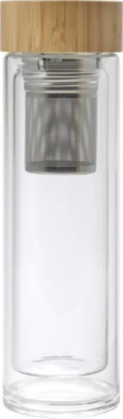 Vicente Boca s dvostrukim stijenkama od bambusa i stakla, 420 ml brown