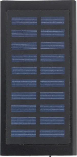 ADRIANA ABS i aluminijska solarna prijenosna baterija, 8 000 mAh Crna