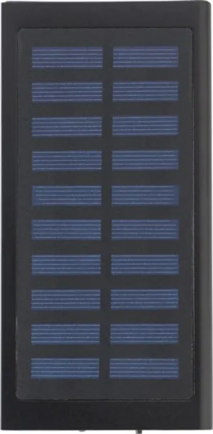 ADRIANA ABS i aluminijska solarna prijenosna baterija, 8 000 mAh Crna