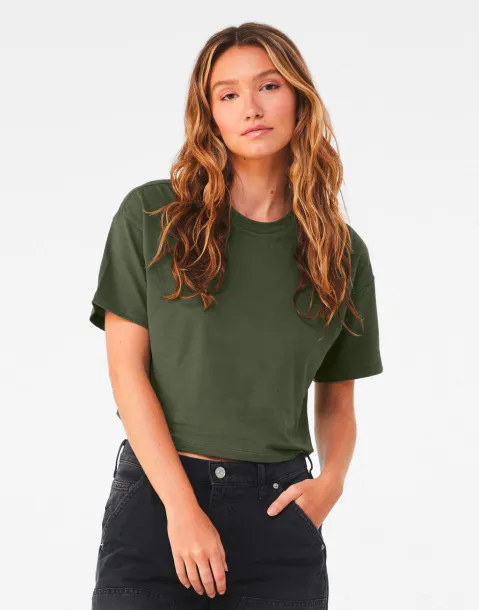  Ženska crop top majica - Bella+Canvas Military Green