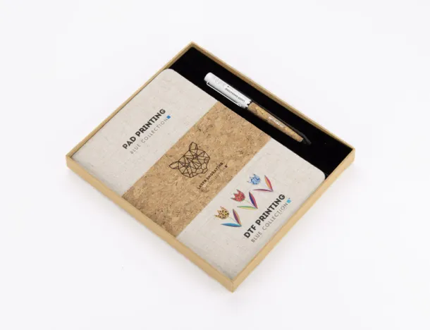 CALMO Set - notebook with pen naturalny