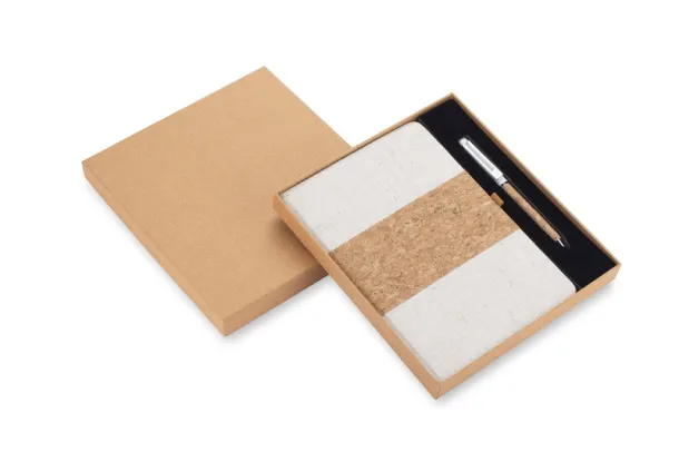 CALMO Set - notebook with pen Prirodna