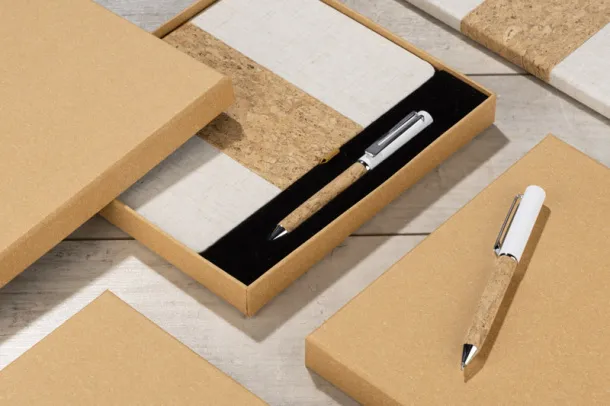 CALMO Set - notebook with pen naturalny