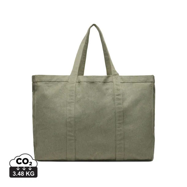  VINGA Hilo AWARE™ recycled canvas maxi tote bag - Vinga Zelena