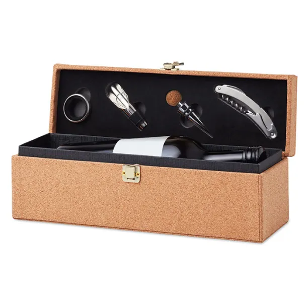OTAGO 4 pcs wine box with cork Beige