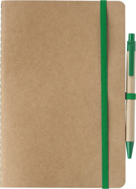 Theodore Recycled carton notebook (A5)  Zelena
