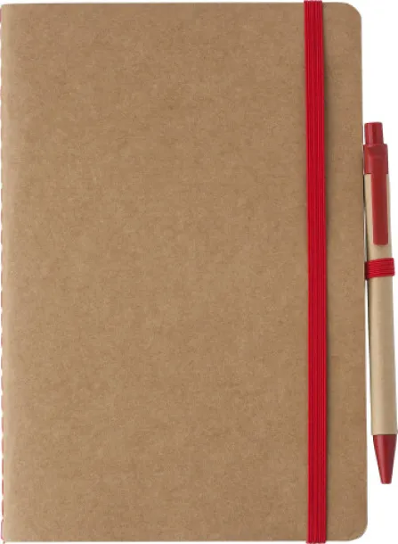 Theodore Recycled carton notebook (A5)  Crvena