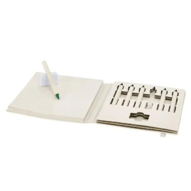  Colour pencil set, eraser, notebook Bijela