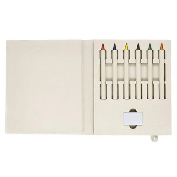  Colour pencil set, eraser, notebook Bijela