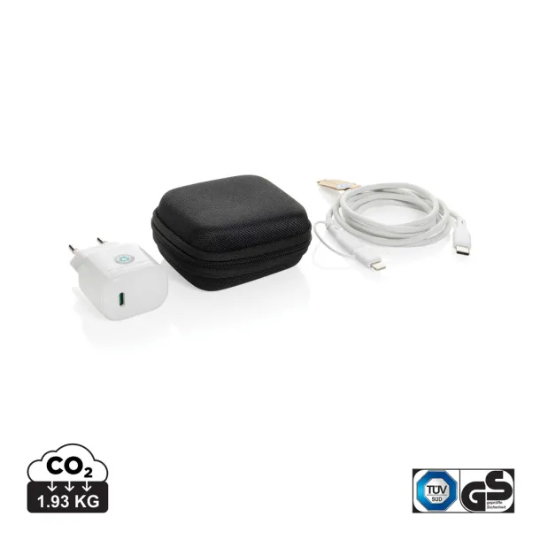 Boost 2-dijelni set za punjenje, 20W tip C, od RCS recikliranog PET-a - XD Collection Crna 