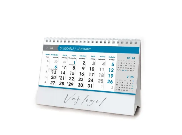  "POSLOVNI SIVO - PLAVI" 13 sheets, format: 20,5x14,5 cm, desk calendar, envelope, P/50 Color