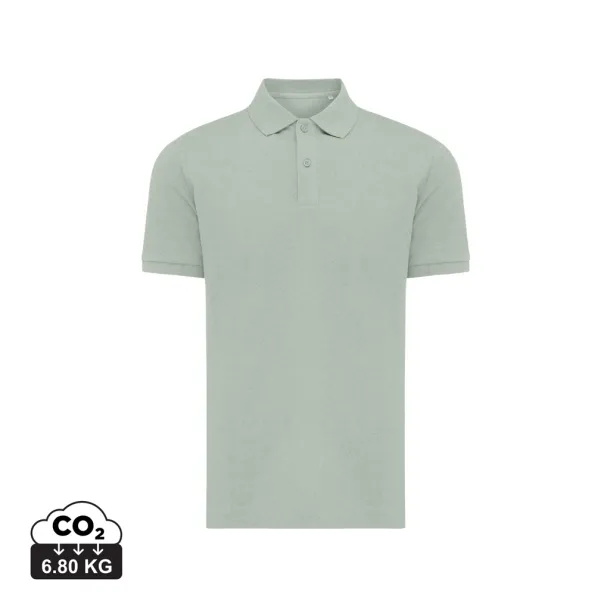  Iqoniq Yosemite recycled cotton pique polo, heather grey - iqoniq 45533C 