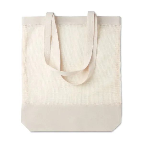 MESH BAG Mesh cotton shopping bag, 170 g/m2 Beige