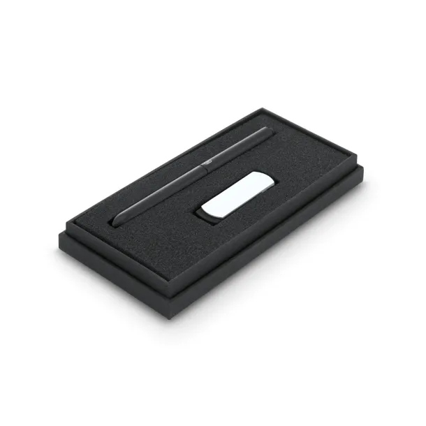 THALES komplet kemijske olovke i USB memorijski stick 4GB Crna