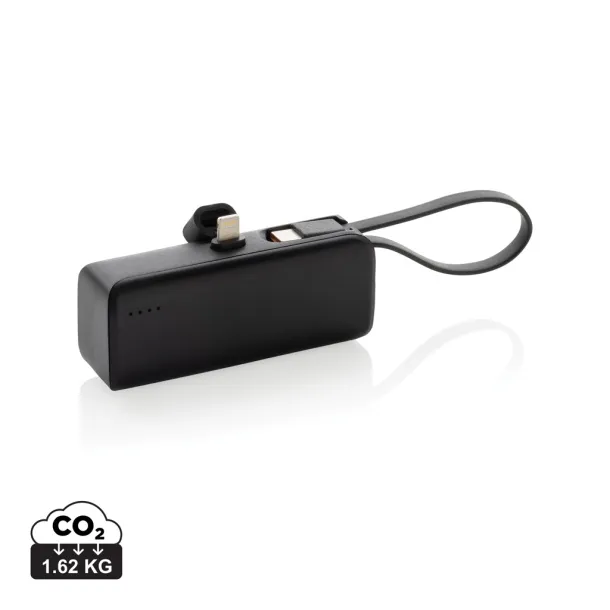 Powerlink prijenosna baterija s iOS priključkom od RCS reciklirane plastike, 3.000 mAh - XD Collection Crna 