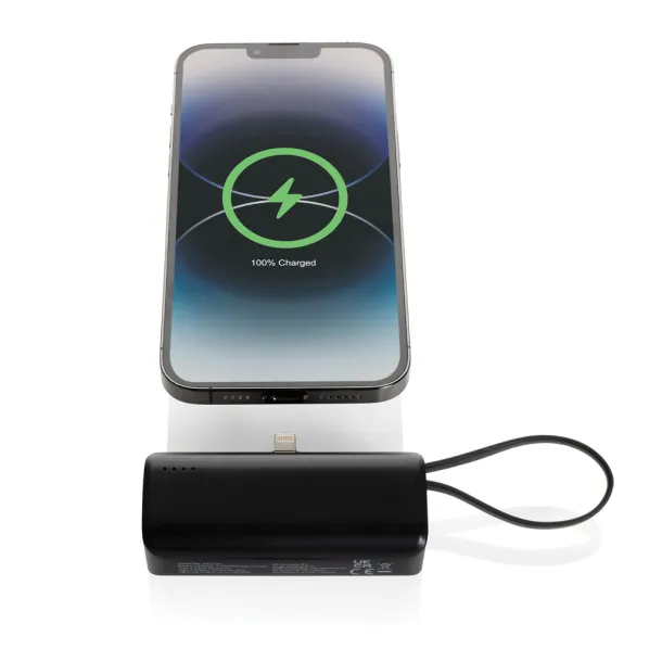 Powerlink prijenosna baterija s iOS priključkom od RCS reciklirane plastike, 3.000 mAh - XD Collection Crna 
