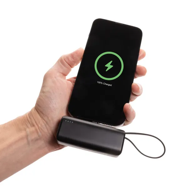 Powerlink prijenosna baterija s iOS priključkom od RCS reciklirane plastike, 3.000 mAh - XD Collection Crna 