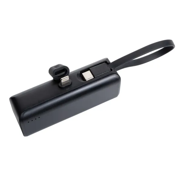 Powerlink prijenosna baterija s iOS priključkom od RCS reciklirane plastike, 3.000 mAh - XD Collection Crna 