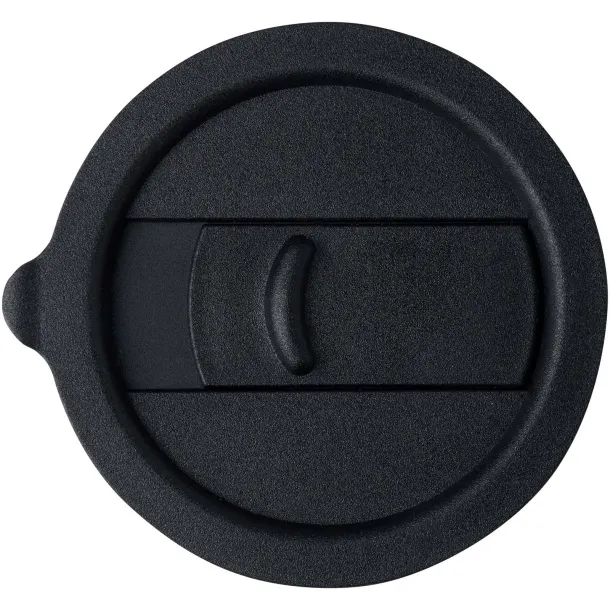 Java 330 ml ceramic tumbler with silicone wrap and plastic lid Solid black