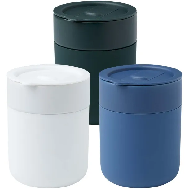 Java 330 ml ceramic tumbler with silicone wrap and plastic lid Crna
