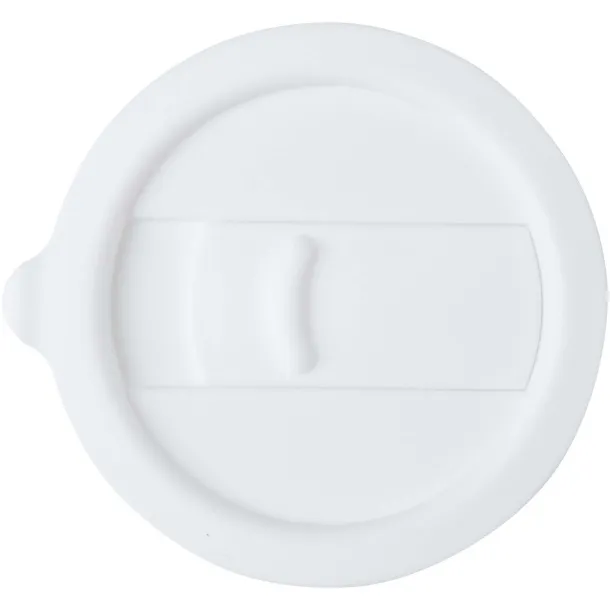 Java 330 ml ceramic tumbler with silicone wrap and plastic lid White