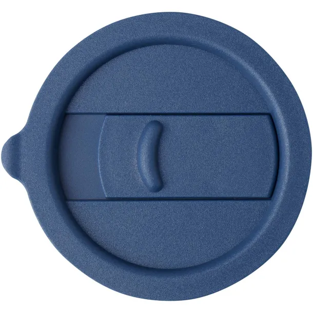 Java 330 ml ceramic tumbler with silicone wrap and plastic lid Blue