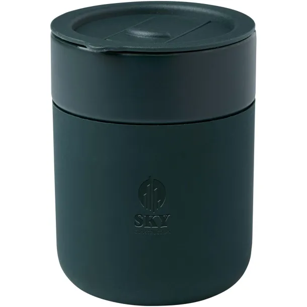 Java 330 ml ceramic tumbler with silicone wrap and plastic lid Green